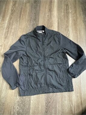 BRADY BRAND Jacket Mens Small Golf Jacket Zip Track Jacket Black Windbreaker